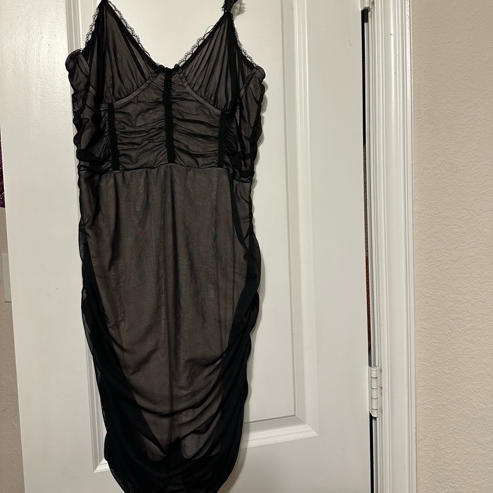 Black midi casual dress